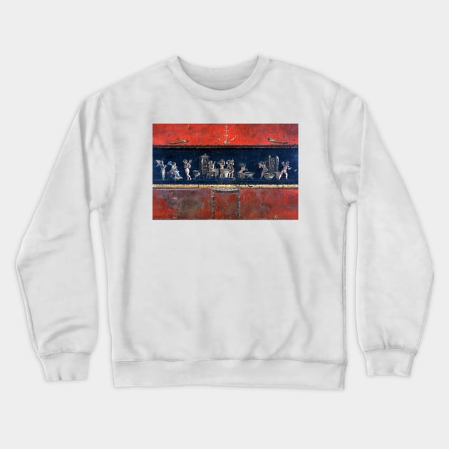 Roman fresco showing perfume production (C006/4566) Crewneck Sweatshirt by SciencePhoto